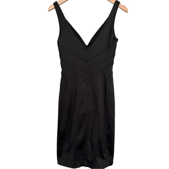 David Meister Black Satin Cocktail Dress - Picture 2 of 7